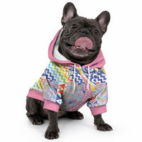 Maori Kowhaiwhai Taniko Patchwork Rainbow Motifs Pet Hoodie
