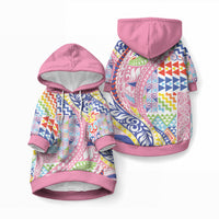 Maori Kowhaiwhai Taniko Patchwork Rainbow Motifs Pet Hoodie