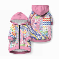 Maori Kowhaiwhai Taniko Patchwork Rainbow Motifs Pet Hoodie