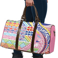 Maori Kowhaiwhai Taniko Patchwork Rainbow Motifs Travel Bag