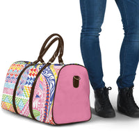 Maori Kowhaiwhai Taniko Patchwork Rainbow Motifs Travel Bag