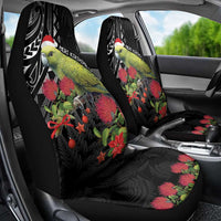 Meri Kirihimete Kakapo Car Seat Cover Black Silver Fern Christmas Vibe LT9 - Polynesian Pride