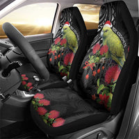 Meri Kirihimete Kakapo Car Seat Cover Black Silver Fern Christmas Vibe LT9 - Polynesian Pride