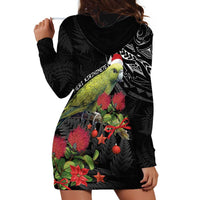 Meri Kirihimete Kakapo Hoodie Dress Black Silver Fern Christmas Vibe LT9 - Polynesian Pride