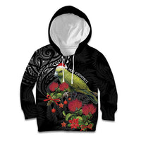 Meri Kirihimete Kakapo Kid Hoodie Black Silver Fern Christmas Vibe LT9 Hoodie Black - Polynesian Pride
