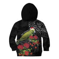 Meri Kirihimete Kakapo Kid Hoodie Black Silver Fern Christmas Vibe LT9 - Polynesian Pride