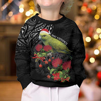 Meri Kirihimete Kakapo Kid Ugly Christmas Sweater Black Silver Fern Christmas Vibe LT9 - Polynesian Pride