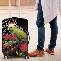Meri Kirihimete Kakapo Luggage Cover Black Silver Fern Christmas Vibe LT9 Black - Polynesian Pride