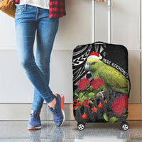 Meri Kirihimete Kakapo Luggage Cover Black Silver Fern Christmas Vibe LT9 - Polynesian Pride