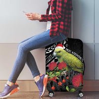 Meri Kirihimete Kakapo Luggage Cover Black Silver Fern Christmas Vibe LT9 - Polynesian Pride
