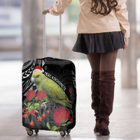 Meri Kirihimete Kakapo Luggage Cover Black Silver Fern Christmas Vibe LT9 - Polynesian Pride