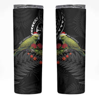 Meri Kirihimete Kakapo Skinny Tumbler Black Silver Fern Christmas Vibe LT9 Black - Polynesian Pride