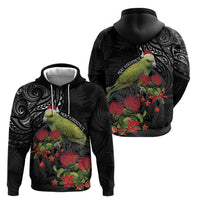Meri Kirihimete Kakapo Zip Hoodie Black Silver Fern Christmas Vibe LT9 - Polynesian Pride