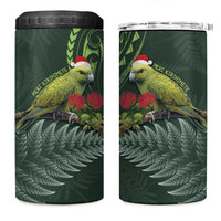 Meri Kirihimete Kakapo 4 in 1 Can Cooler Tumbler Green Silver Fern Christmas Vibe LT9 One Size: 16 oz Green - Polynesian Pride