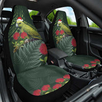 Meri Kirihimete Kakapo Car Seat Cover Green Silver Fern Christmas Vibe LT9 One Size Green - Polynesian Pride