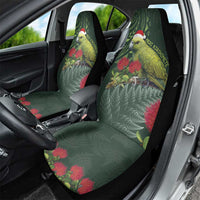 Meri Kirihimete Kakapo Car Seat Cover Green Silver Fern Christmas Vibe LT9 - Polynesian Pride