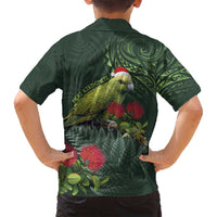 Meri Kirihimete Kakapo Family Matching Summer Maxi Dress and Hawaiian Shirt Green Silver Fern Christmas Vibe LT9 - Polynesian Pride