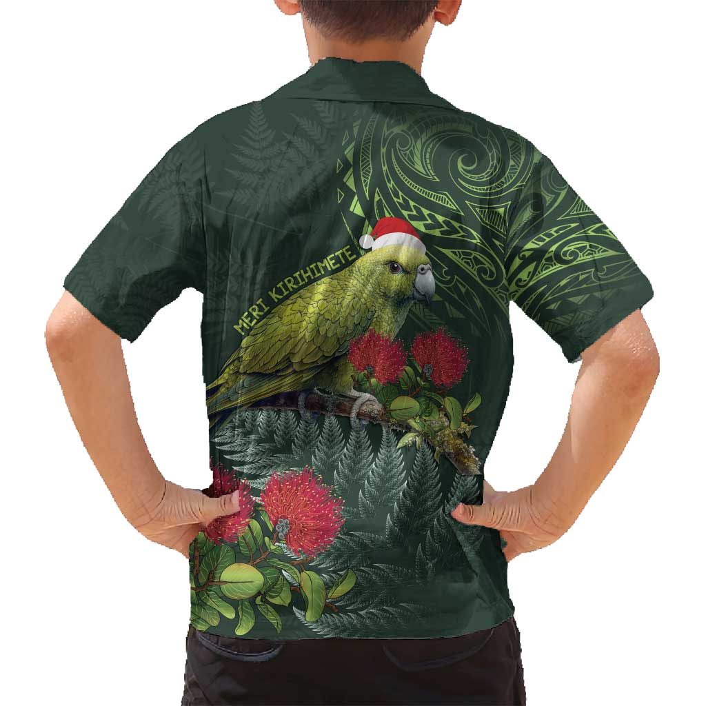 Meri Kirihimete Kakapo Family Matching Tank Maxi Dress and Hawaiian Shirt Green Silver Fern Christmas Vibe LT9 - Polynesian Pride