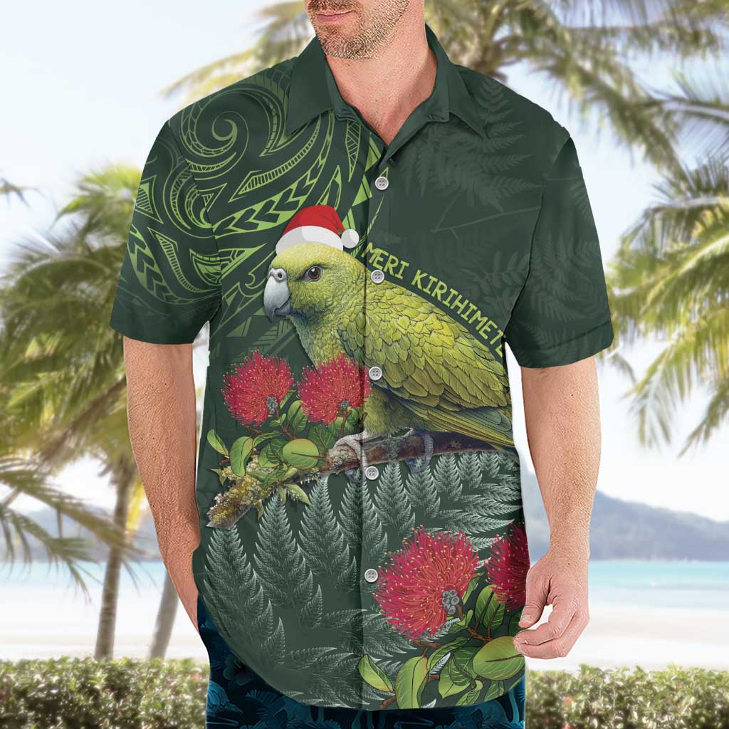 Meri Kirihimete Kakapo Hawaiian Shirt Green Silver Fern Christmas Vibe LT9 - Polynesian Pride