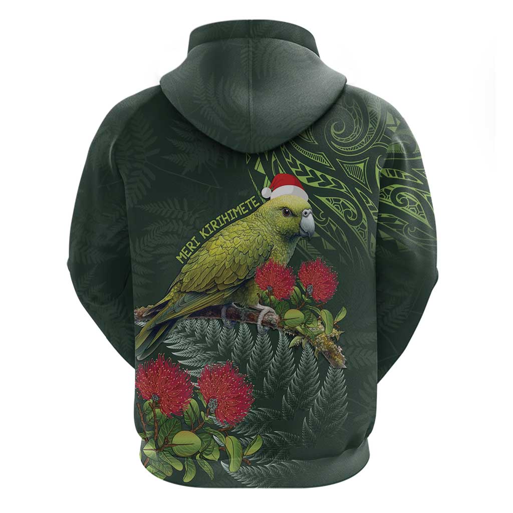 Meri Kirihimete Kakapo Hoodie Green Silver Fern Christmas Vibe LT9 - Polynesian Pride