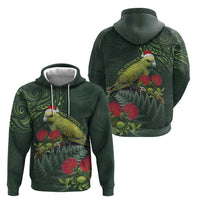 Meri Kirihimete Kakapo Hoodie Green Silver Fern Christmas Vibe LT9 - Polynesian Pride