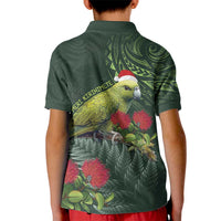 Meri Kirihimete Kakapo Kid Polo Shirt Green Silver Fern Christmas Vibe LT9 - Polynesian Pride