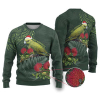 Meri Kirihimete Kakapo Ugly Christmas Sweater Green Silver Fern Christmas Vibe LT9 Green - Polynesian Pride