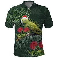 Meri Kirihimete Kakapo Polo Shirt Green Silver Fern Christmas Vibe LT9 Green - Polynesian Pride