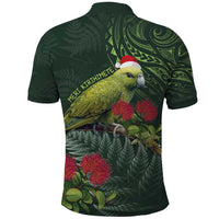 Meri Kirihimete Kakapo Polo Shirt Green Silver Fern Christmas Vibe LT9 - Polynesian Pride