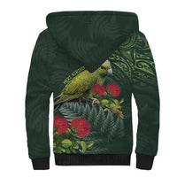 Meri Kirihimete Kakapo Sherpa Hoodie Green Silver Fern Christmas Vibe LT9 - Polynesian Pride