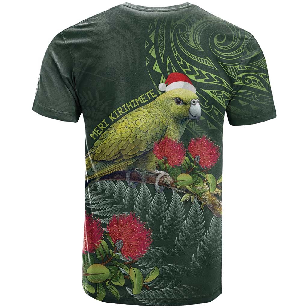 Meri Kirihimete Kakapo T Shirt Green Silver Fern Christmas Vibe LT9 - Polynesian Pride