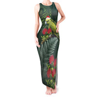 Meri Kirihimete Kakapo Tank Maxi Dress Green Silver Fern Christmas Vibe LT9 Women Green - Polynesian Pride