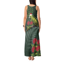 Meri Kirihimete Kakapo Tank Maxi Dress Green Silver Fern Christmas Vibe LT9 - Polynesian Pride