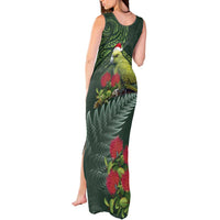 Meri Kirihimete Kakapo Tank Maxi Dress Green Silver Fern Christmas Vibe LT9 - Polynesian Pride