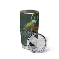 Meri Kirihimete Kakapo Tumbler Cup Green Silver Fern Christmas Vibe LT9 - Polynesian Pride