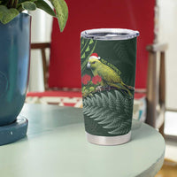 Meri Kirihimete Kakapo Tumbler Cup Green Silver Fern Christmas Vibe LT9 - Polynesian Pride