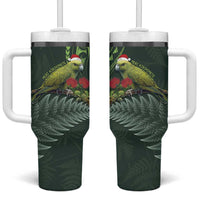 Meri Kirihimete Kakapo Tumbler With Handle Green Silver Fern Christmas Vibe LT9 One Size: 40 oz Green - Polynesian Pride