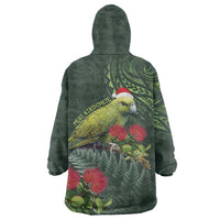 Meri Kirihimete Kakapo Wearable Blanket Hoodie Green Silver Fern Christmas Vibe LT9 - Polynesian Pride