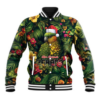 Meri Kirihimete Kakapo Baseball Jacket New Zealand Christmas with Tropical Vibe LT9 Unisex Green - Polynesian Pride