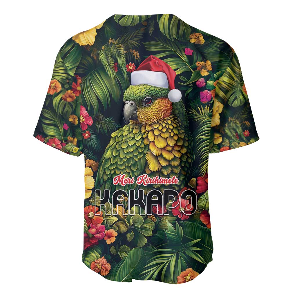 Meri Kirihimete Kakapo Baseball Jersey New Zealand Christmas with Tropical Vibe LT9 - Polynesian Pride