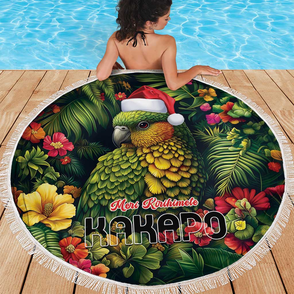 Meri Kirihimete Kakapo Beach Blanket New Zealand Christmas with Tropical Vibe LT9 - Polynesian Pride
