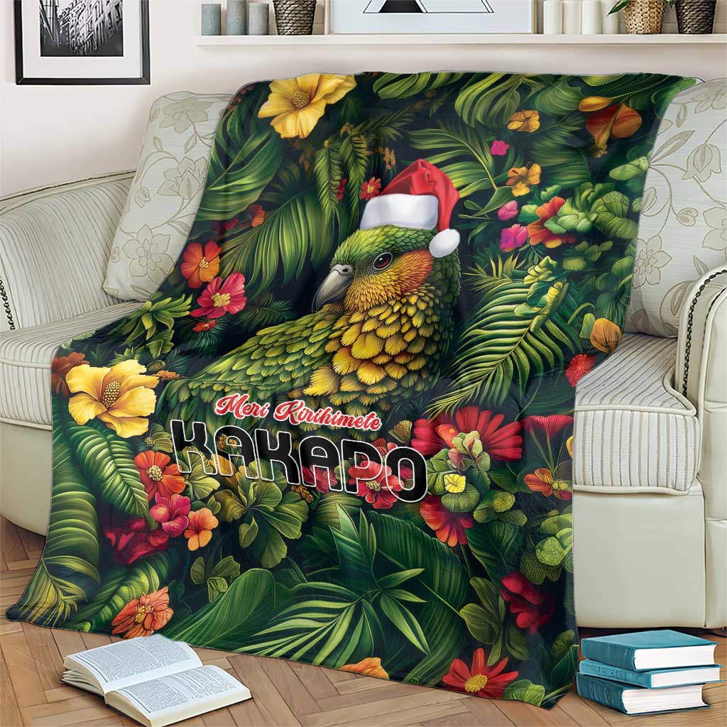 Meri Kirihimete Kakapo Blanket New Zealand Christmas with Tropical Vibe LT9 - Polynesian Pride