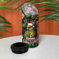 Meri Kirihimete Kakapo 4 in 1 Can Cooler Tumbler New Zealand Christmas with Tropical Vibe LT9 - Polynesian Pride