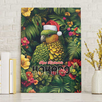 Meri Kirihimete Kakapo Canvas Wall Art New Zealand Christmas with Tropical Vibe LT9 Without Frame Green - Polynesian Pride