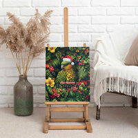 Meri Kirihimete Kakapo Canvas Wall Art New Zealand Christmas with Tropical Vibe LT9 - Polynesian Pride