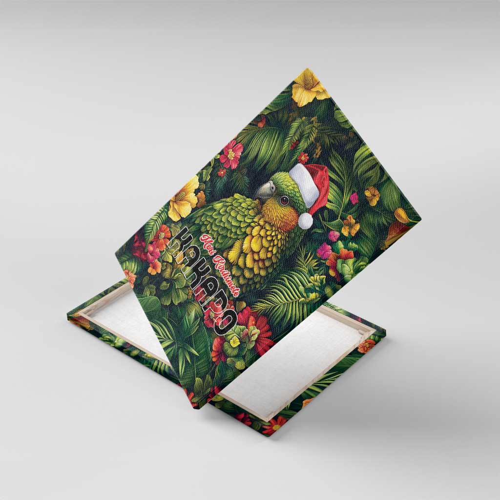 Meri Kirihimete Kakapo Canvas Wall Art New Zealand Christmas with Tropical Vibe LT9 With Frame Green - Polynesian Pride