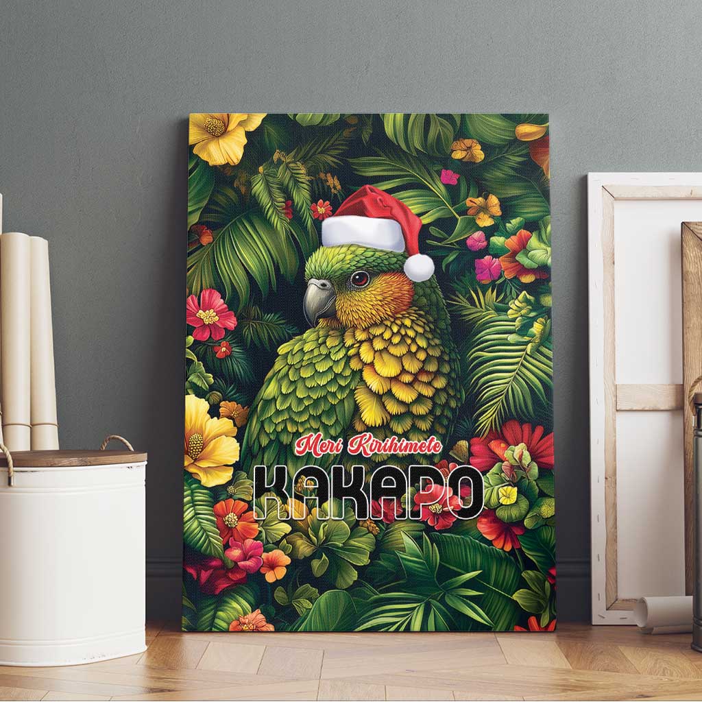Meri Kirihimete Kakapo Canvas Wall Art New Zealand Christmas with Tropical Vibe LT9 - Polynesian Pride