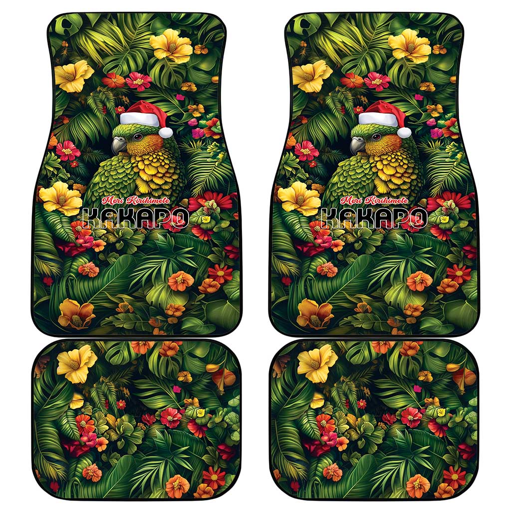 Meri Kirihimete Kakapo Car Mats New Zealand Christmas with Tropical Vibe LT9 - Polynesian Pride