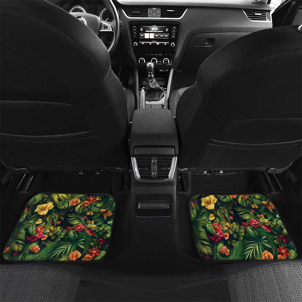 Meri Kirihimete Kakapo Car Mats New Zealand Christmas with Tropical Vibe LT9 Set 2pcs - Back Green - Polynesian Pride