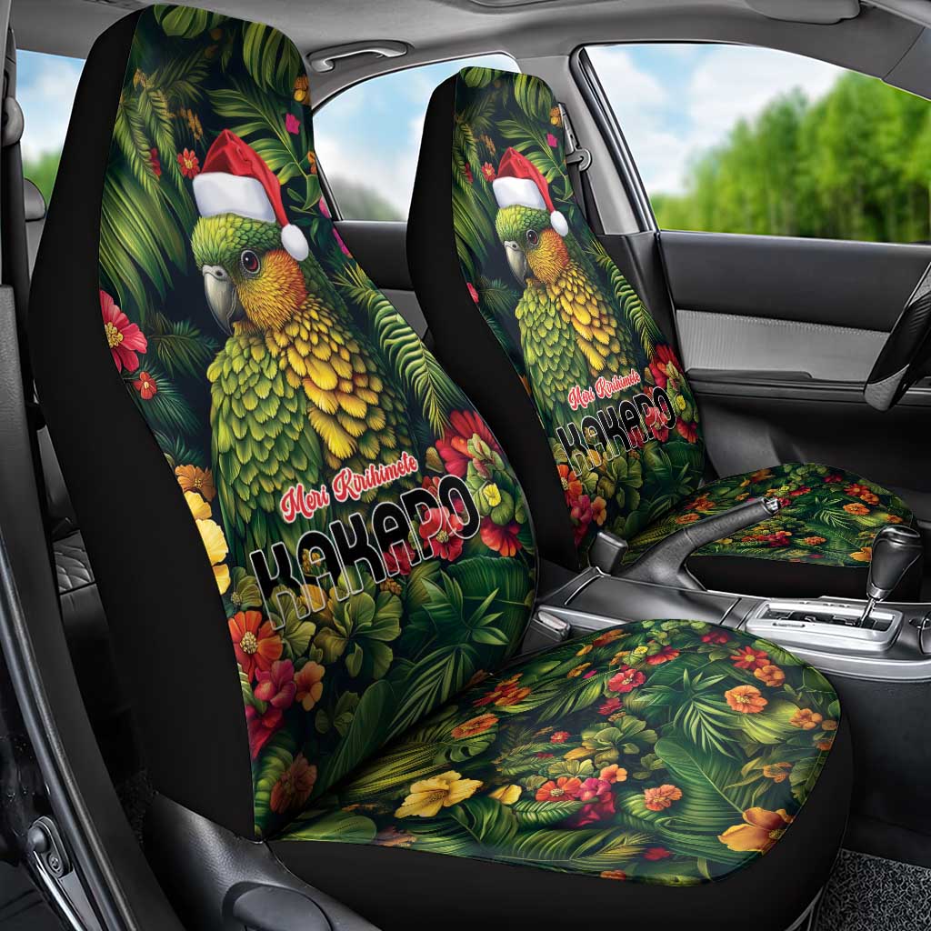 Meri Kirihimete Kakapo Car Seat Cover New Zealand Christmas with Tropical Vibe LT9 - Polynesian Pride
